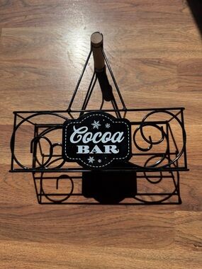 Cocoa Bar Decorative Serving Caddy - Black